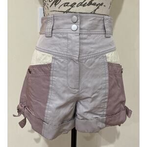 Rebecca Taylor Women's Colorblock Shorts Purple Multi Sz 0